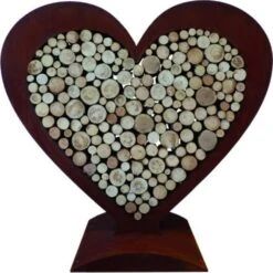 Herz Holzregal Inkl. LED Beleuchtung - 200 X 200 Cm