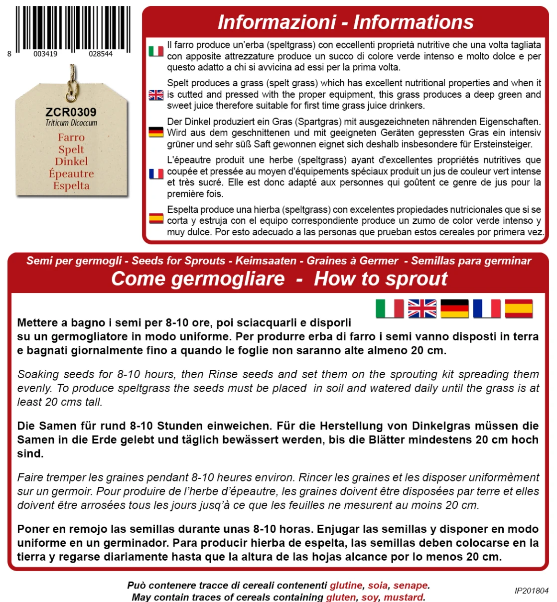 Bio Keimsprossen "Dinkel", 80 G