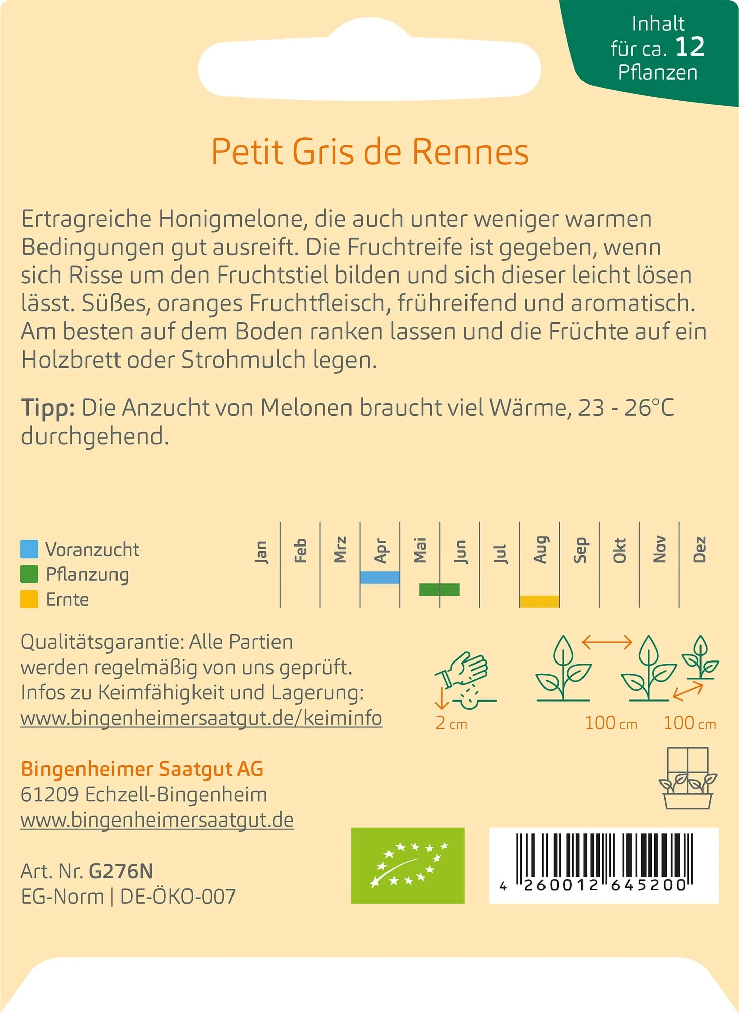 Zuckermelone "Petit Gris De Rennes"