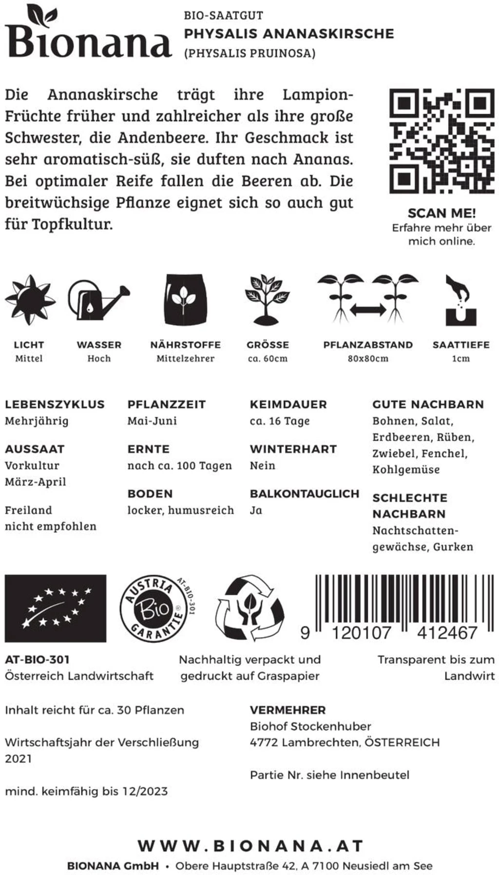 Bio Physalis Ananaskirsche