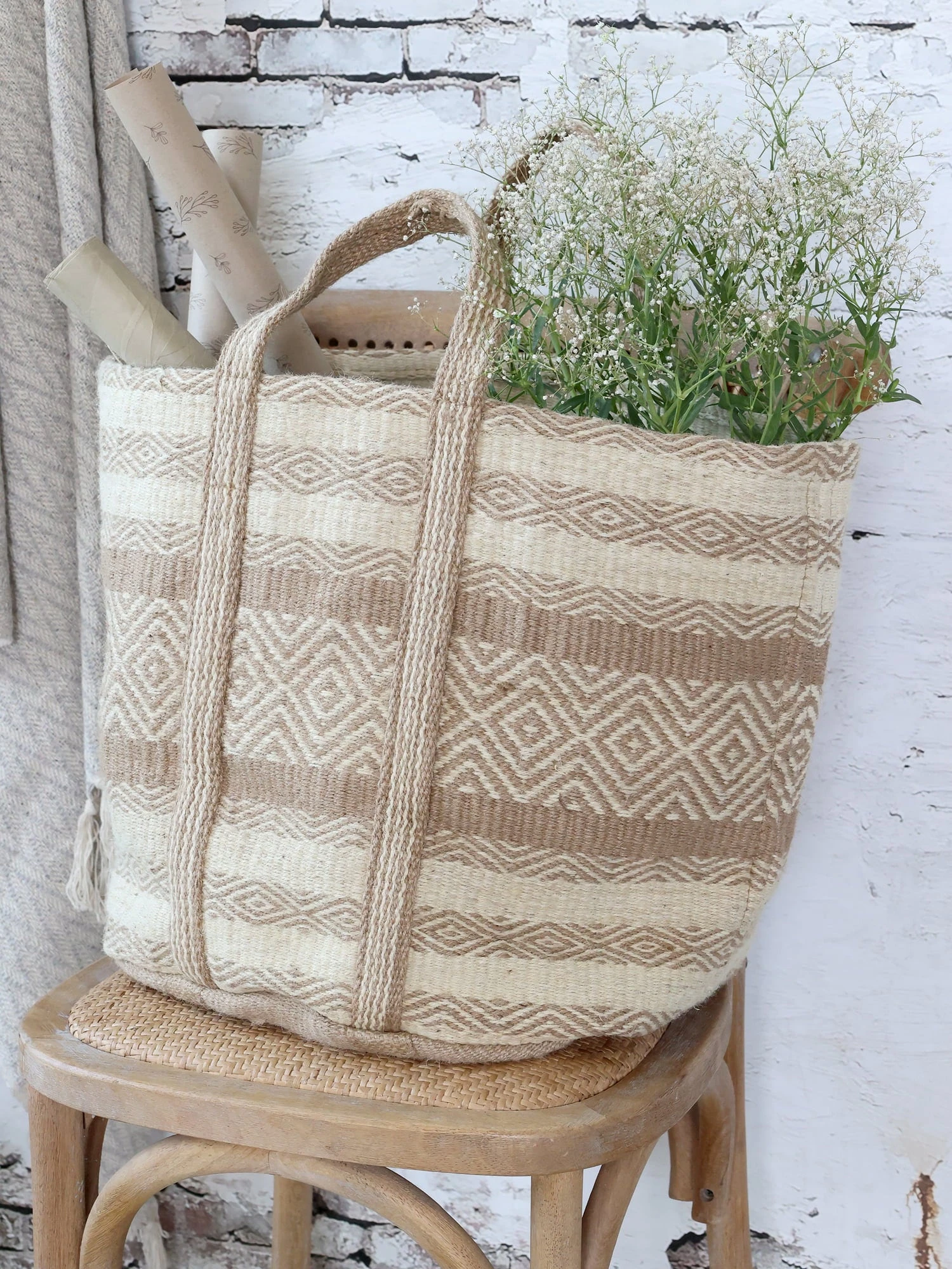 Korb Mit Henkel, Braun – Bild 4