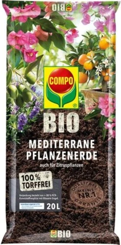 Compo BIO Mediterrane Pflanzenerde Torffrei, 20 L