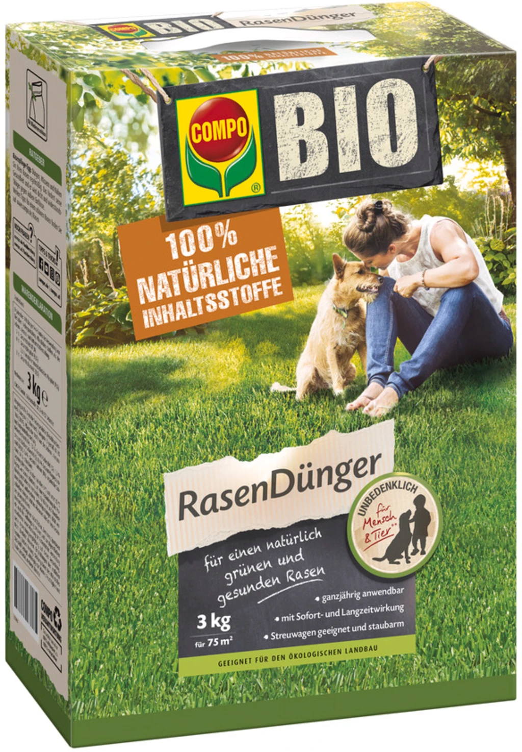 Compo BIO Rasendünger - Für Ca. 75m², 3 Kg