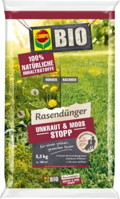 Compo Bio Rasendünger - Unkraut & Moos Stopp, 5,5 Kg (5,50 Kg)