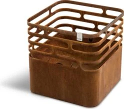 CUBE Feuerkorb, Rostig