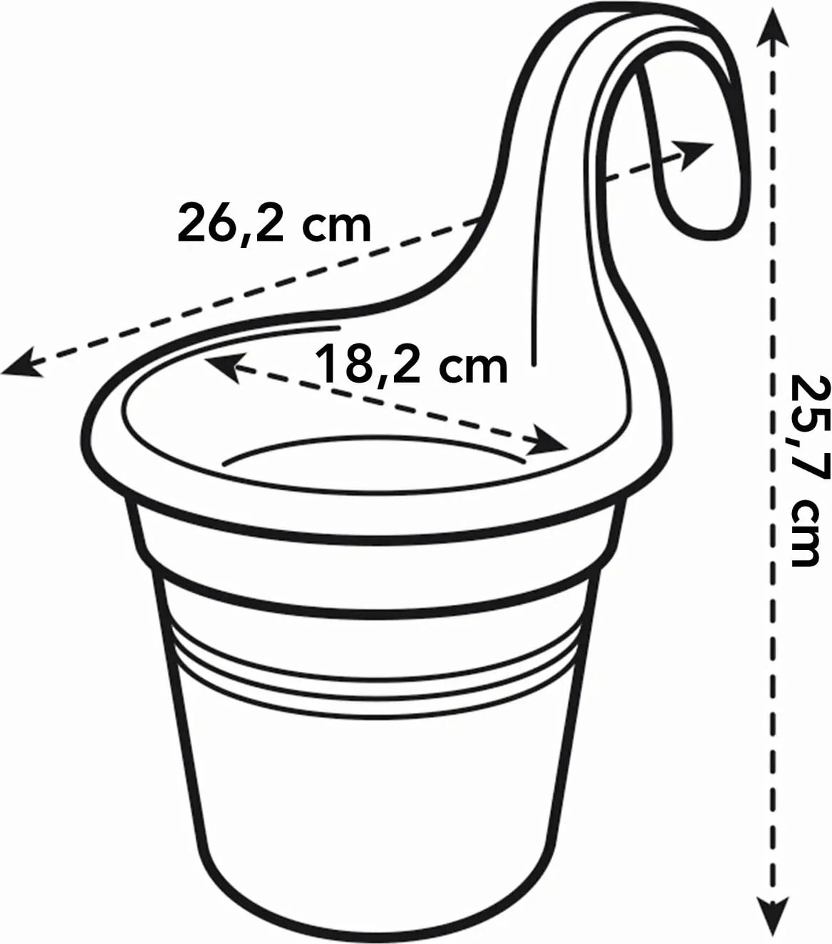 Elho Green Basics Easy Hängetopf, Lebhaft Schwarz