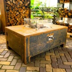 Gaskamin "Brann" Sockel, 55 X 55 X 120 Cm