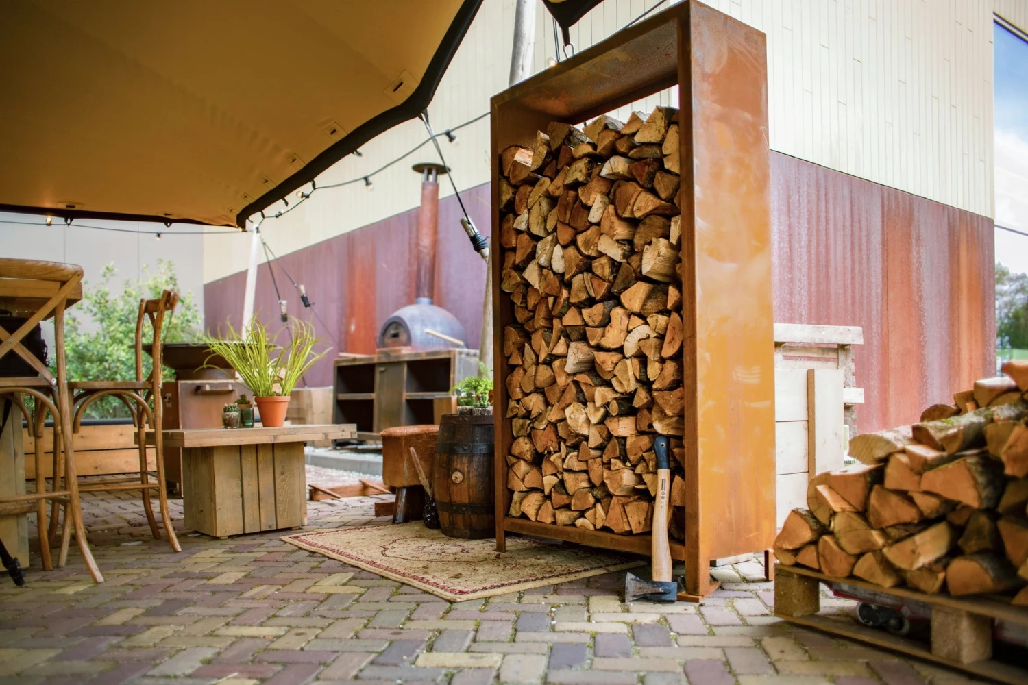 Holzaufbewahrung Aus Cortenstahl, 80 X 40 X 180 Cm – Bild 3