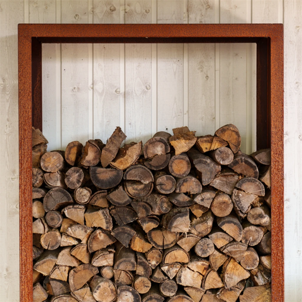 Holzaufbewahrung Aus Cortenstahl, 80 X 40 X 180 Cm – Bild 4