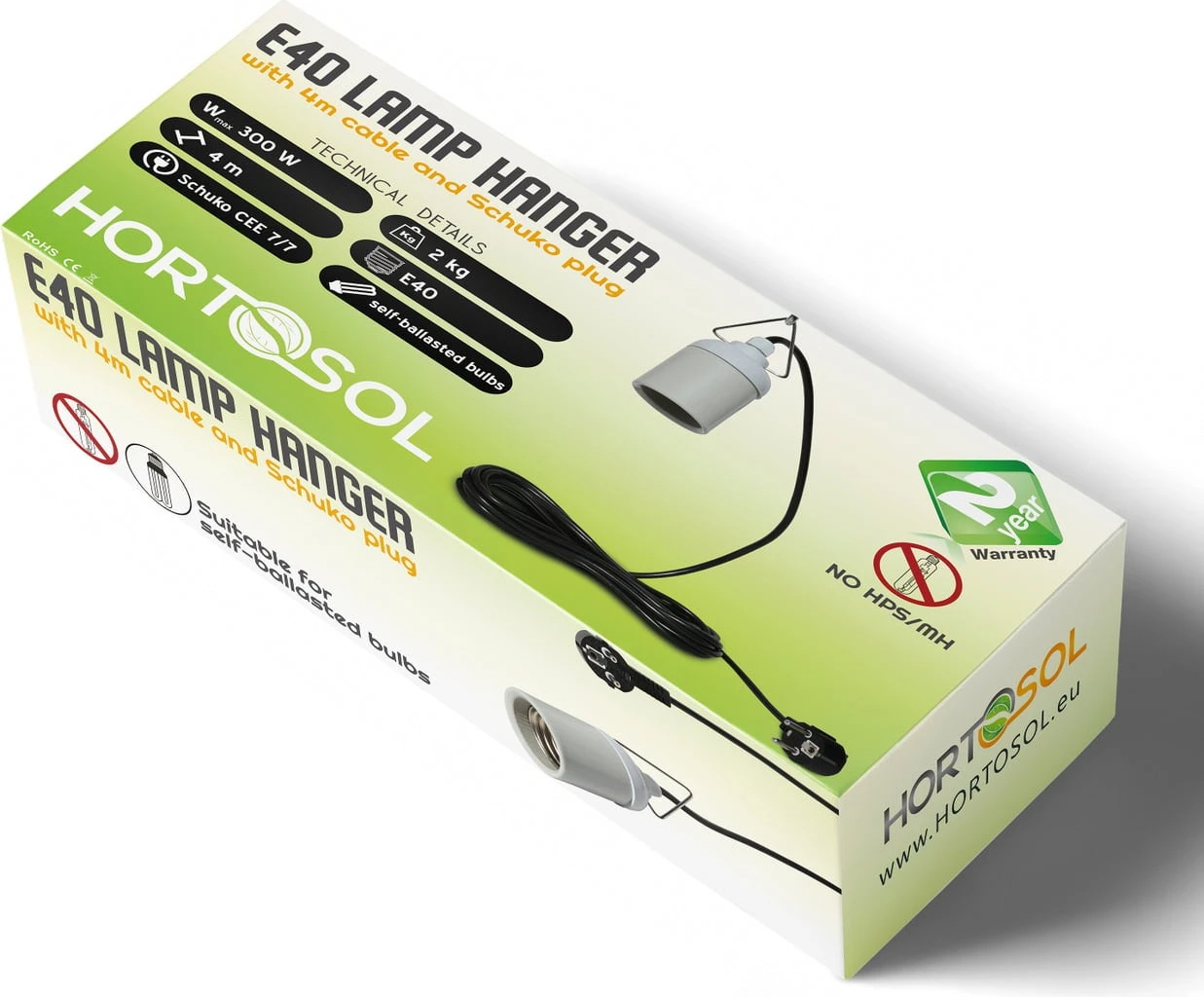 E40 Lampenaufhänger Verkabelt 4m – Bild 5