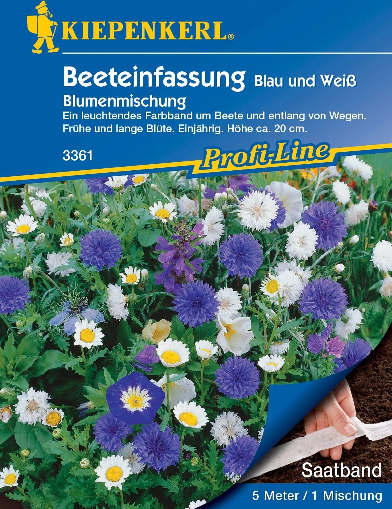 Beeteinfassungsmischung Blau/Weiß - Saatbänder – Bild 2