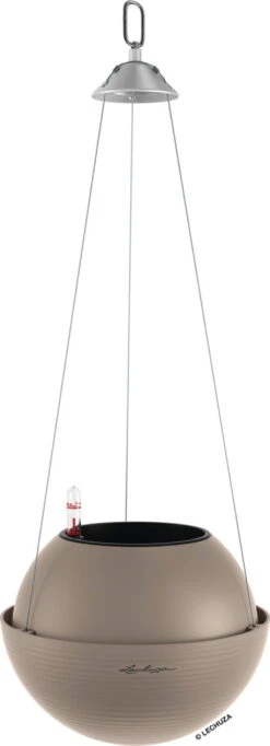 LECHUZA Blumenampel BOLA Color 32, Sandbraun