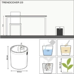 LECHUZA Pflanzgefäß TRENDCOVER "Kork" 23, Light Natural