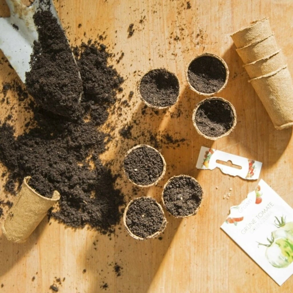 Abbaubare Anzuchttöpfe Rund, 60 Stück – Bild 7