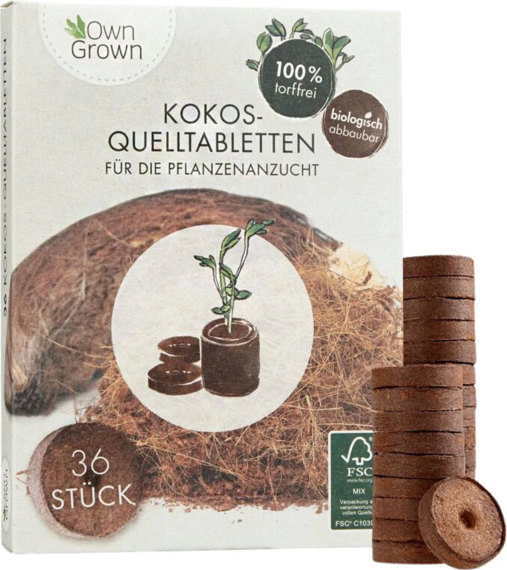 Kokos Quelltabletten, 36 Stück – Bild 3