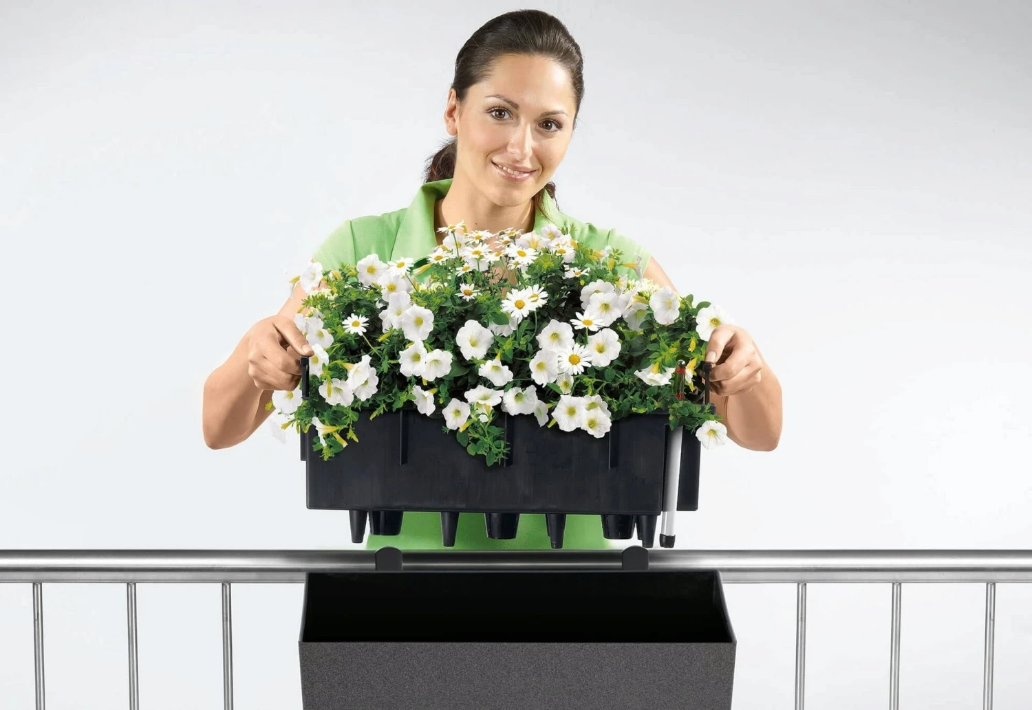 LECHUZA Pflanzgefäß BALCONERA Stone 80, Quarzweiß