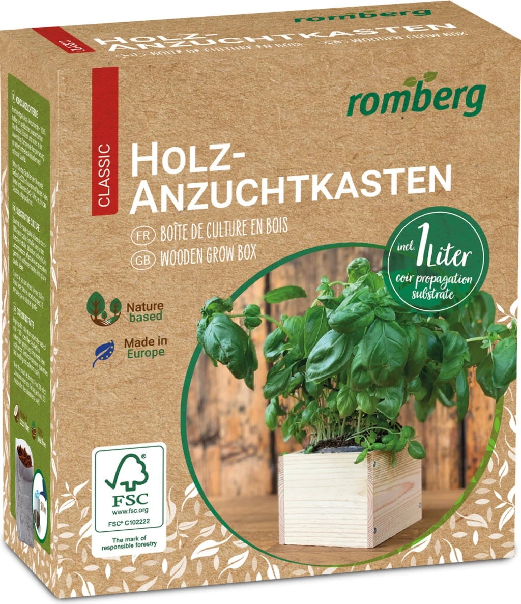 Holz-Anzuchtkasten Inkl. Erde, 11 X 11 X 9 Cm