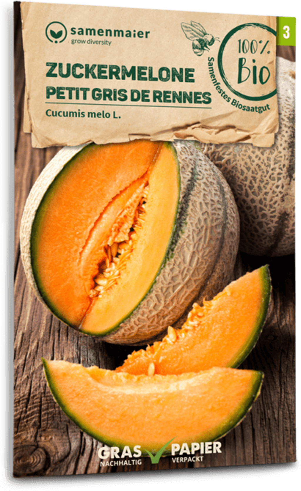 Bio Zuckermelone "Petit Gris De Rennes" – Bild 2