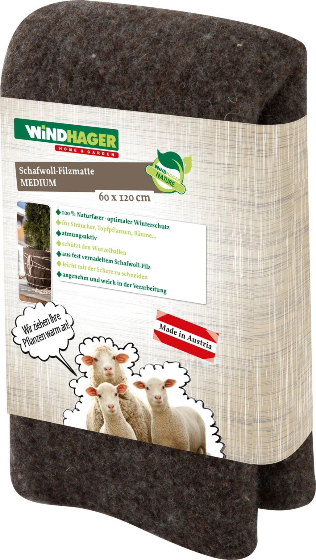 Windhager Schafwoll-Filzmatte Medium, 0,6 X 1,2 M – Bild 3